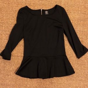 Bobeau black peplum top
